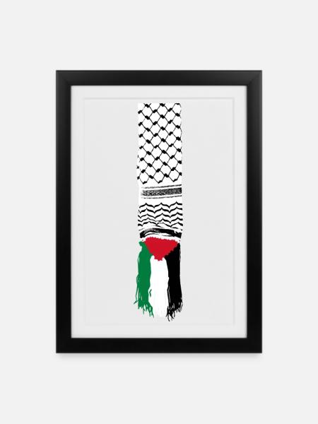 Palestinian scarf - Framed poster (27 × 37 cm) - black