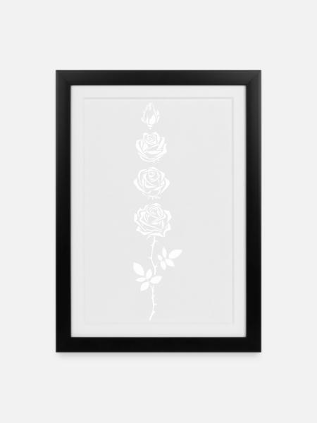 Eleganter Rosenstrauß - Gerahmtes Poster (27 × 37 cm) - Schwarz