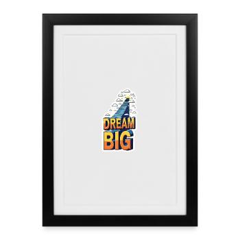 Ascension du grand escalier de rêve - Affiche encadrée (27 × 37 cm) - noir - Devant