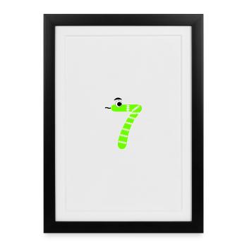 Number 7 Snake Kids - Framed poster (27 × 37 cm) - black - Front