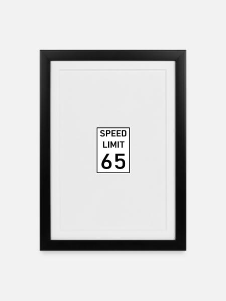 Speed limit - Framed poster (27 × 37 cm) - black