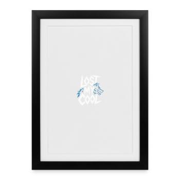 Perdu Mon Cool Graphique Loup - Affiche encadrée (27 × 37 cm) - noir - Devant