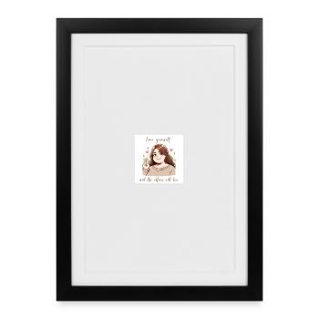 A pretty, curvy woman who loves herself - Framed poster (27 × 37 cm) - black - Front