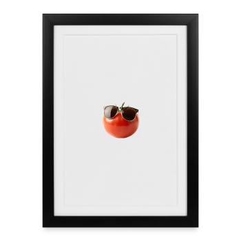 Tomate en folie - Affiche encadrée (27 × 37 cm) - noir - Devant