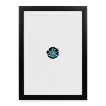 Azure Turquoise Crystal Orbit - Framed poster (27 × 37 cm) - black - Front