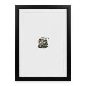Fishing on the mountain lake - Framed poster (27 × 37 cm) - black - Front
