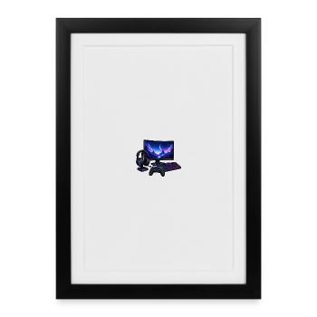 Installation de jeu au néon avec lumière RGB - Affiche encadrée (27 × 37 cm) - noir - Devant