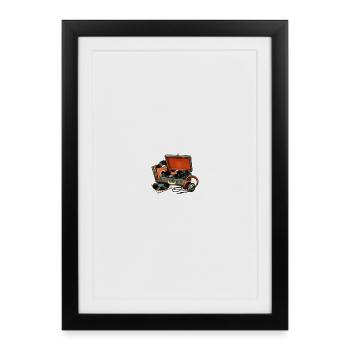 Vinyl Echoes Retro Turntable - Framed poster (27 × 37 cm) - black - Front