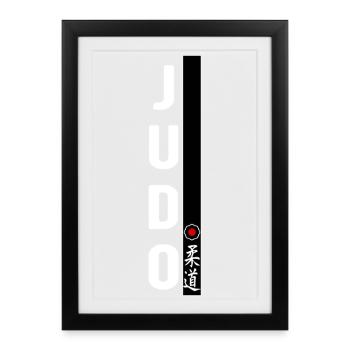 Dojo de gymnase ceinture noire de judo arts martiaux - Affiche encadrée (27 × 37 cm) - noir - Devant