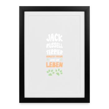 Jack Russell Terrier Joie de vivre - Framed poster (27 × 37 cm) - black - Front