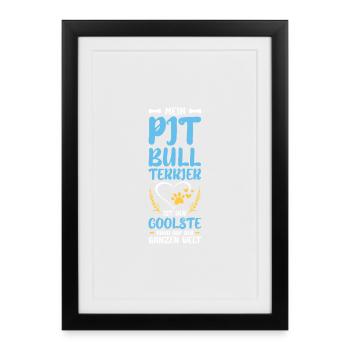 Mon Bull Terrier – Le design du chien le plus cool - Affiche encadrée (27 × 37 cm) - noir - Devant