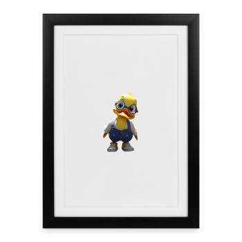 Lunettes Duck en Salopette en Denim - Affiche encadrée (27 × 37 cm) - noir - Devant
