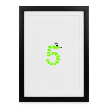 Number 5 Snake Kids - Framed poster (27 × 37 cm) - black - Front