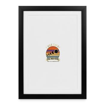 Éclipse solaire totale 2026 Rétro - Affiche encadrée (27 × 37 cm) - noir - Devant