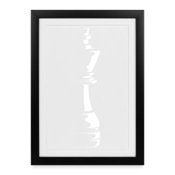 schach chess king symbol shadow König Verein - Gerahmtes Poster (27 × 37 cm) - Schwarz - Vorne