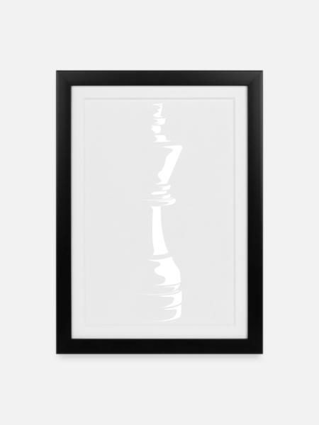 Symbole du roi d’échecs Shadow King Club - Affiche encadrée (27 × 37 cm) - noir