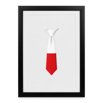 Poland Tie – Flag Design - Framed poster (27 × 37 cm) - black - Front