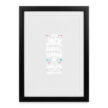 Dicton du chien Jack Russell Terrier - Affiche encadrée (27 × 37 cm) - noir - Devant