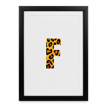 Leopard Effect Fire Orange Pattern - Framed poster (27 × 37 cm) - black - Front