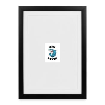 Shark Gym Workout Lover - Framed poster (27 × 37 cm) - black - Front