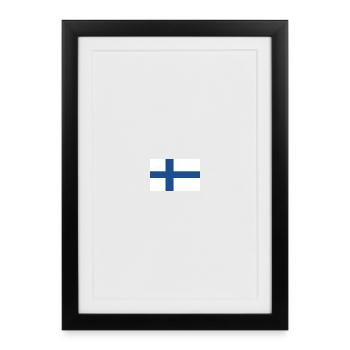 Finnish Flag - Framed poster (27 × 37 cm) - black - Front