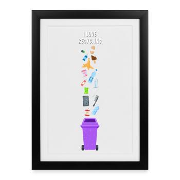 i love recycling - Framed poster (27 × 37 cm) - black - Front