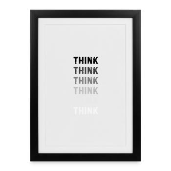 Thoughts Visual Art T-Shirt - Framed poster (27 × 37 cm) - black - Front