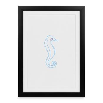 Hippocampe animal marin - Affiche encadrée (27 × 37 cm) - noir - Devant