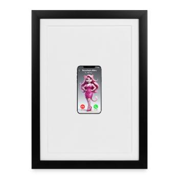 Pink Catgirl on Call - Framed poster (27 × 37 cm) - black - Front