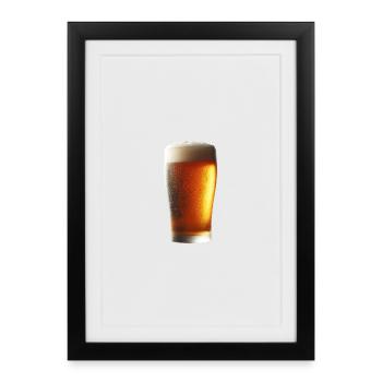 Bière fraîche - Affiche encadrée (27 × 37 cm) - noir - Devant