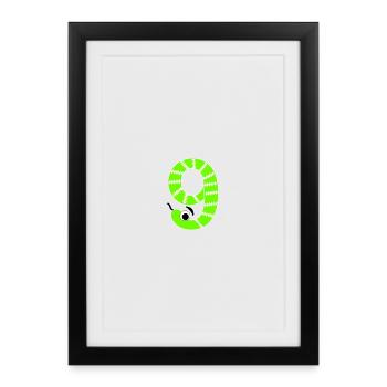 Numéro 9 Serpent Enfants - Affiche encadrée (27 × 37 cm) - noir - Devant