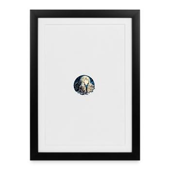 Louve Triade au Clair de Lune - Affiche encadrée (27 × 37 cm) - noir - Devant