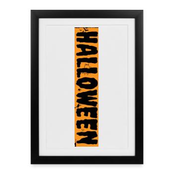 Design effrayant d’Halloween avec des citrouilles et des araignées - Affiche encadrée (27 × 37 cm) - noir - Devant