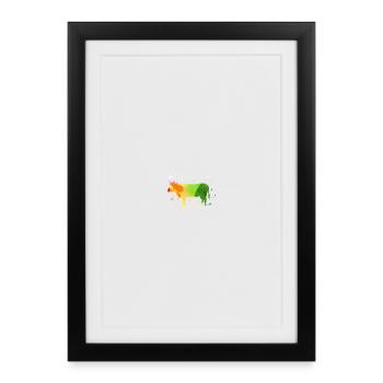 Kuh - Gerahmtes Poster (27 × 37 cm) - Schwarz - Vorne