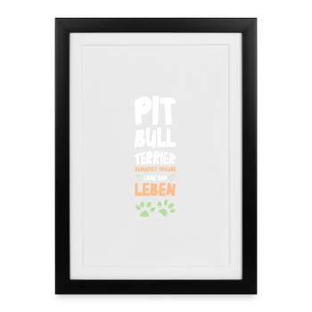 Vie amoureuse du Bull Terrier - Affiche encadrée (27 × 37 cm) - noir - Devant