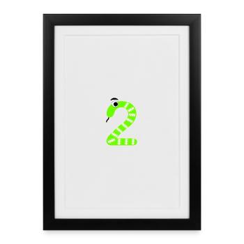 Number 2 Snake Kids - Framed poster (27 × 37 cm) - black - Front