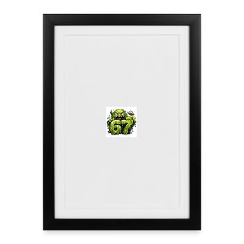 Monstre de Slime Vert 67 - Affiche encadrée (27 × 37 cm) - noir - Devant