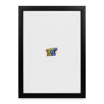 Lettres arc-en-ciel : Sons gays Je suis dans - Affiche encadrée (27 × 37 cm) - noir - Devant