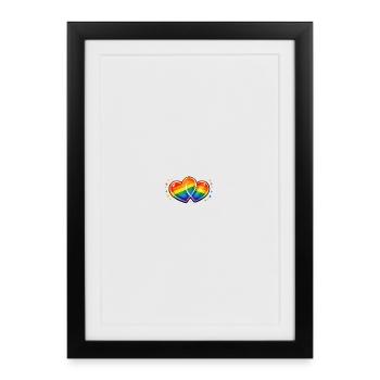 Doppelherz Regenbogenpracht - Gerahmtes Poster (27 × 37 cm) - Schwarz - Vorne