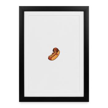 Dachshunds Hot Dog - Framed poster (27 × 37 cm) - black - Front