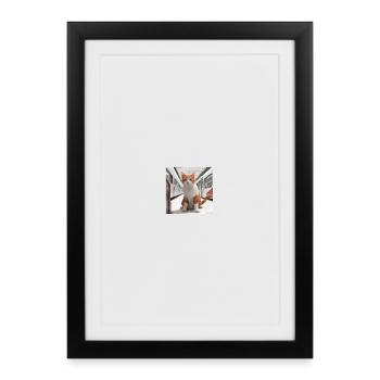 Travel Cat #5 (Train) - Framed poster (27 × 37 cm) - black - Front