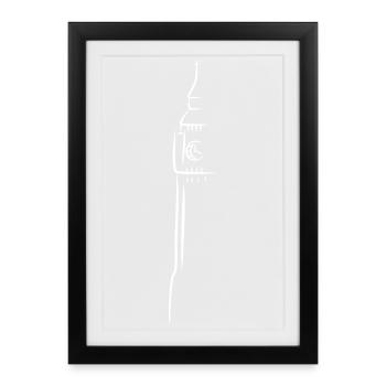 Big Ben London Elizabeth Tower - Affiche encadrée (27 × 37 cm) - noir - Devant