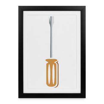 Screwdriver Tool Design for Craftsmen - Framed poster (27 × 37 cm) - black - Front
