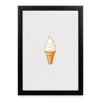 Glace moelleuse à la vanille - Affiche encadrée (27 × 37 cm) - noir - Devant