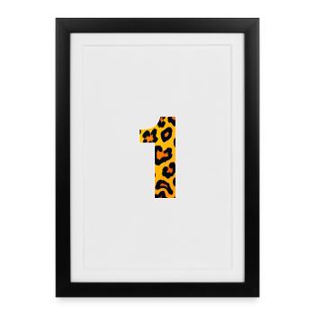Leopard print yellow-orange - Framed poster (27 × 37 cm) - black - Front