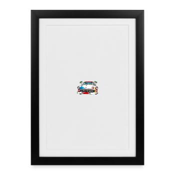 Collage de voitures anciennes Palm Drive - Affiche encadrée (27 × 37 cm) - noir - Devant
