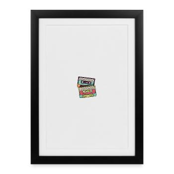 Colored retro cassette tapes - Framed poster (27 × 37 cm) - black - Front