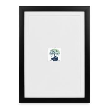 Sleeper cat under tree swirl - Framed poster (27 × 37 cm) - black - Front