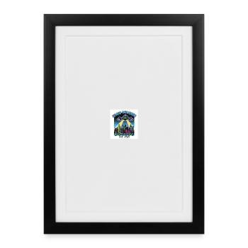 Weltraum Invasoren Stadtbild Design - Gerahmtes Poster (27 × 37 cm) - Schwarz - Vorne