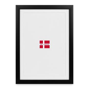 Drapeau danois – Né au Danemark - Affiche encadrée (27 × 37 cm) - noir - Devant